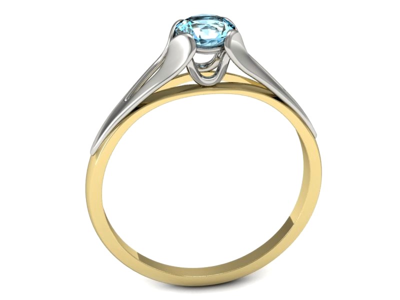 Pierścionek z topazem żółte białe złoto - p16139zba — zdjęcie 3