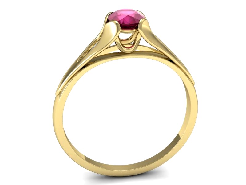 Złoty pierścionek z rubinem żółte złoto - p16139zr — zdjęcie 3
