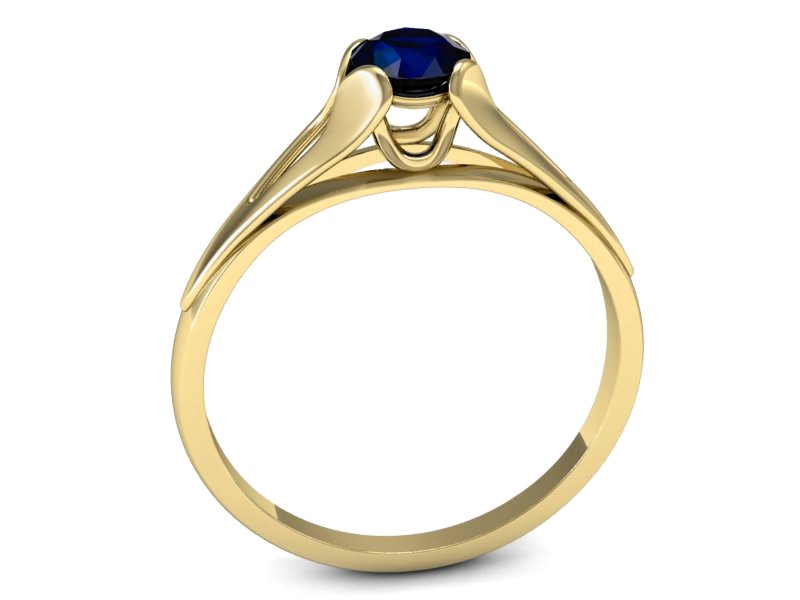 Złoty pierścionek z szafirem żółte złoto - p16139zsz — zdjęcie 3