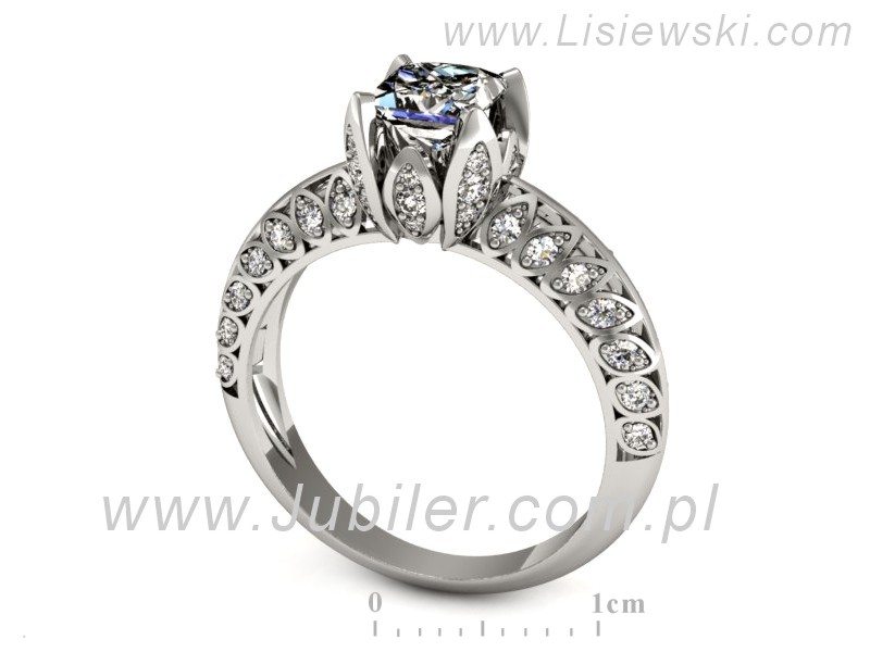 Pierścionek z platyny z diamentami - p16141pt — zdjęcie 3