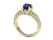 Złoty pierścionek z szafirem i diamentami - p16141zszc - 3