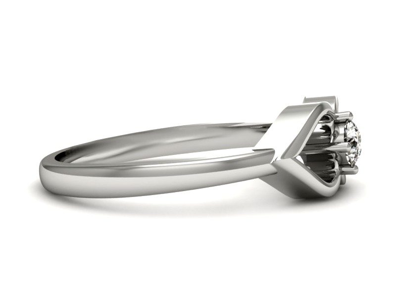 Pierścionek zaręczynowy z brylantem białe złoto - p16142b — zdjęcie 5