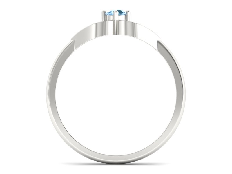 Złoty pierścionek z topazem białe złoto - p16142ba — zdjęcie 2