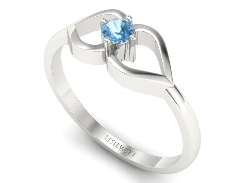 Złoty pierścionek z topazem białe złoto - p16142ba — zdjęcie 3