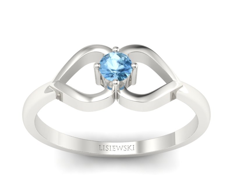 Złoty pierścionek z topazem białe złoto - p16142ba