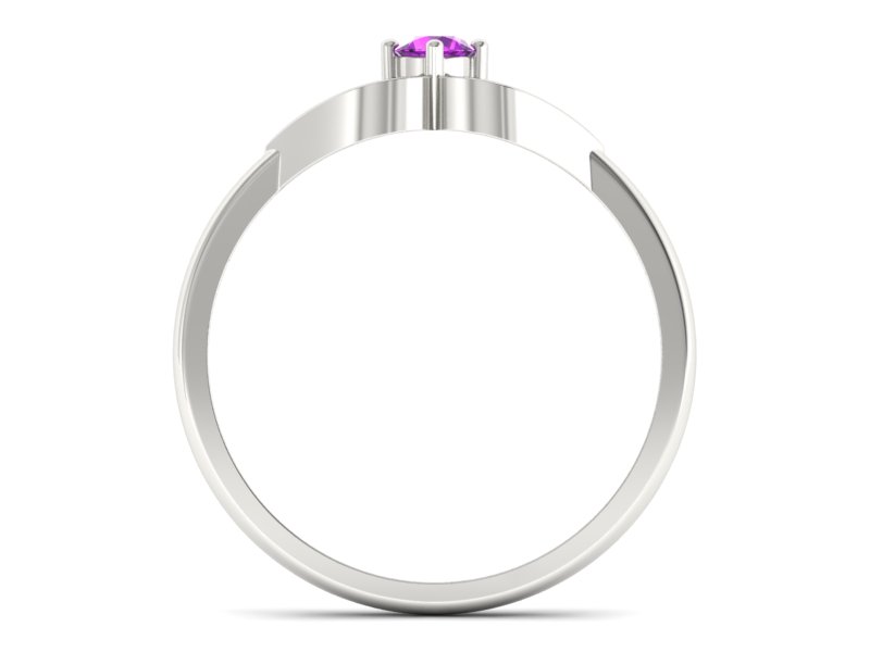 Złoty pierścionek z ametystem białe złoto - p16142bat — zdjęcie 2