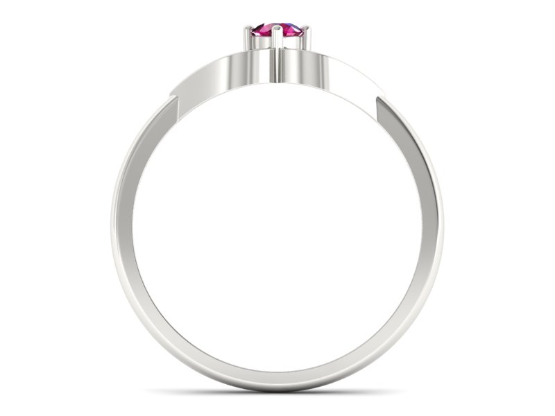 Złoty pierścionek z rubinem białe złoto - p16142br — zdjęcie 2