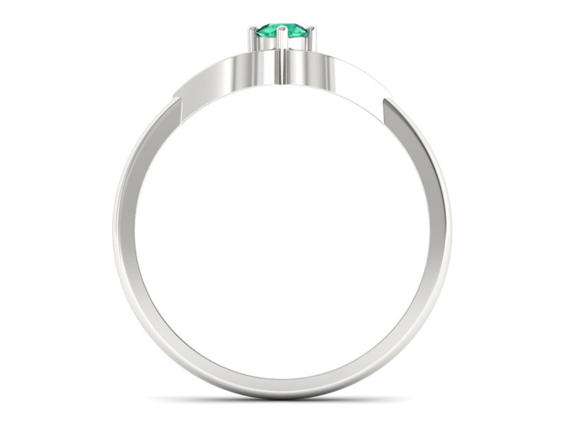 Złoty pierścionek ze szmaragdem białe złoto - p16142bsm — zdjęcie 2
