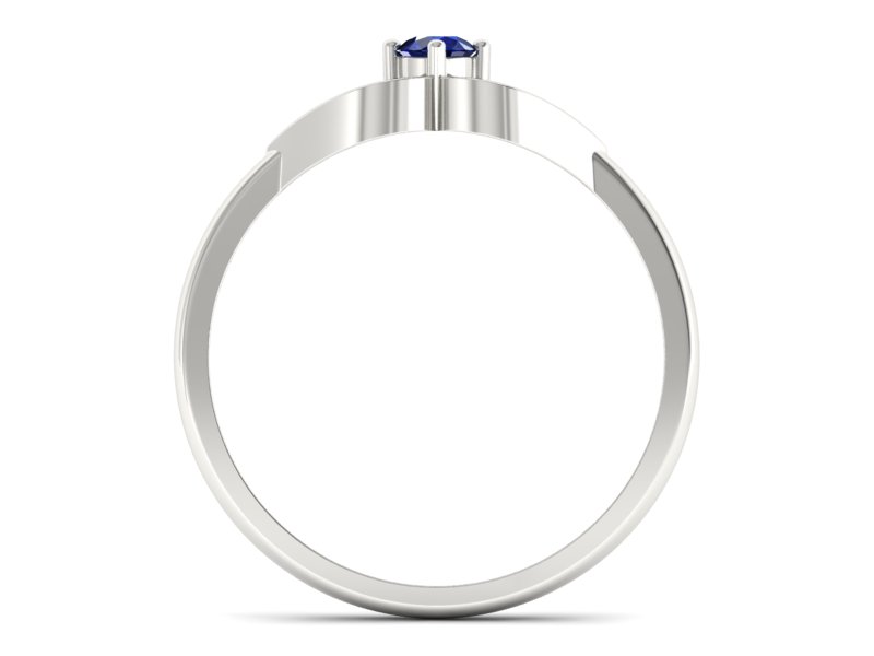 Złoty pierścionek z szafirem białe złoto - p16142bsz — zdjęcie 2