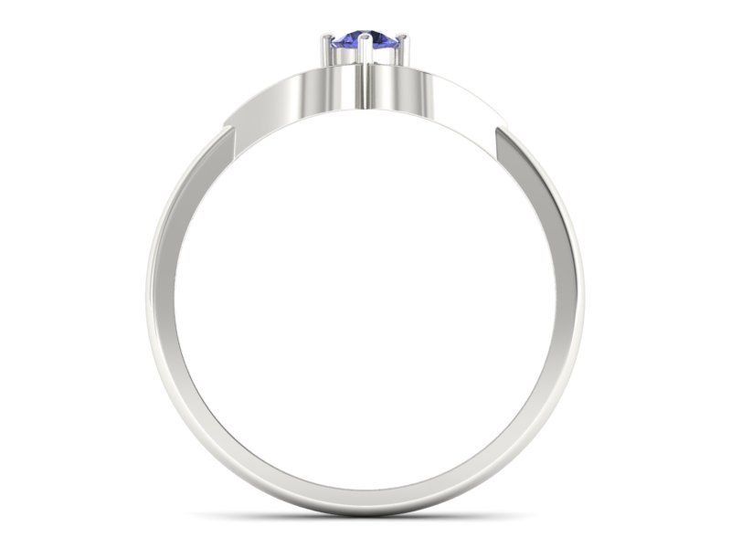 Złoty pierścionek z tanzanitem białe złoto - p16142bt — zdjęcie 2