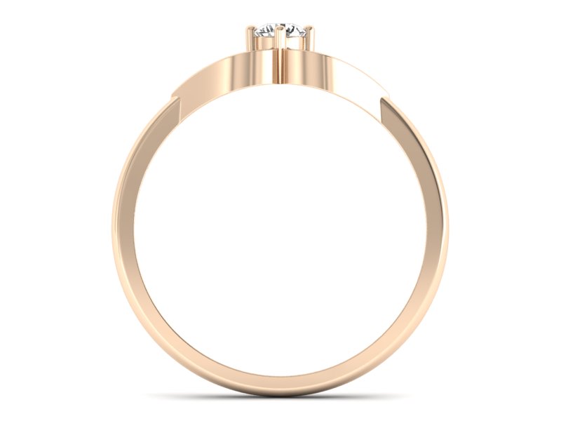 Złoty pierścionek z brylantem różowe złoto - p16142c — zdjęcie 2