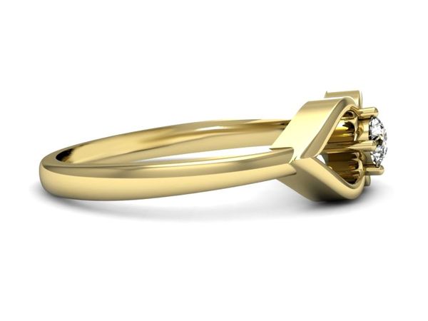 Złoty Pierścionek z brylantem żółte złoto 585 - p16142z