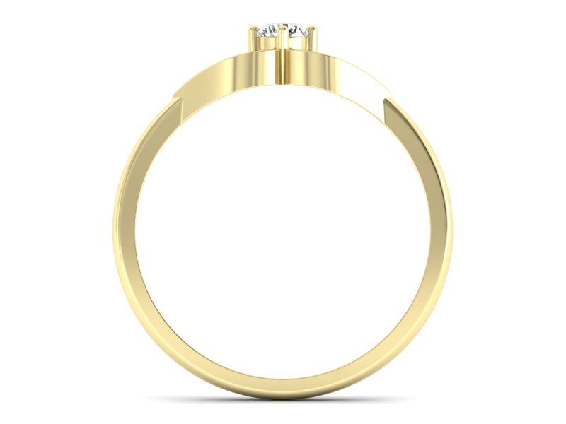 Złoty pierścionek z brylantem żółte złoto - p16142z — zdjęcie 2