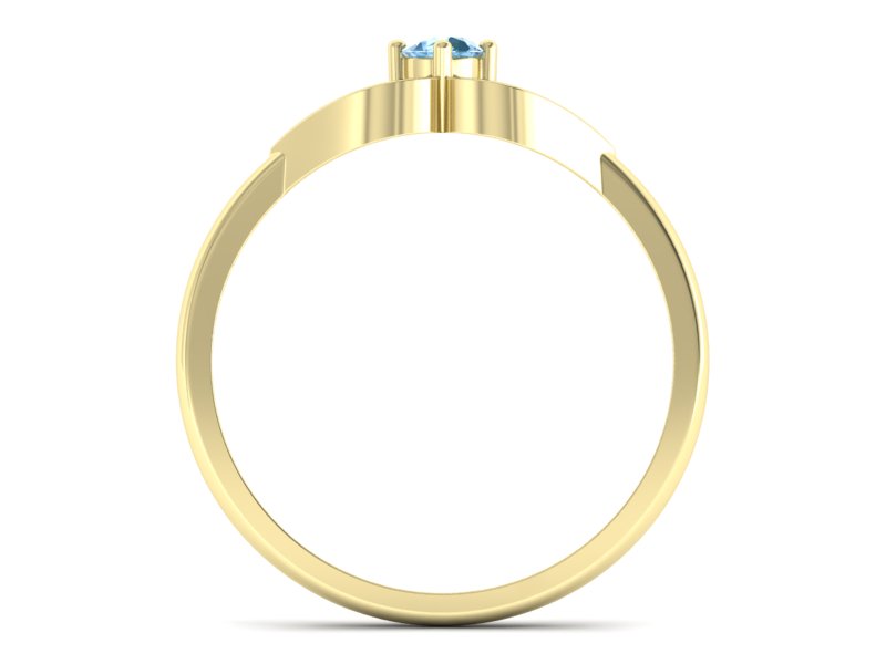 Złoty pierścionek z topazem żółte złoto - p16142za — zdjęcie 2