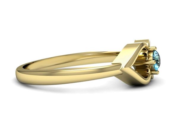 Złoty Pierścionek z topazem żółte złoto próby 585 - p16142za
