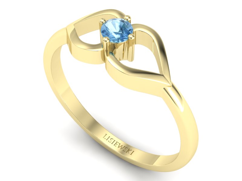 Złoty pierścionek z topazem żółte złoto - p16142za — zdjęcie 3