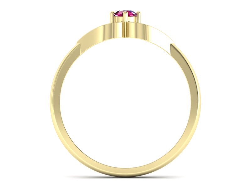 Złoty pierścionek z rubinem żółte złoto - p16142zr — zdjęcie 2