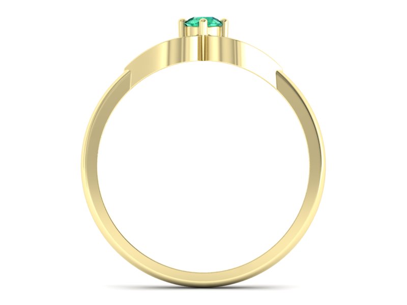 Złoty pierścionek ze szmaragdem żółte złoto - p16142zsm — zdjęcie 2