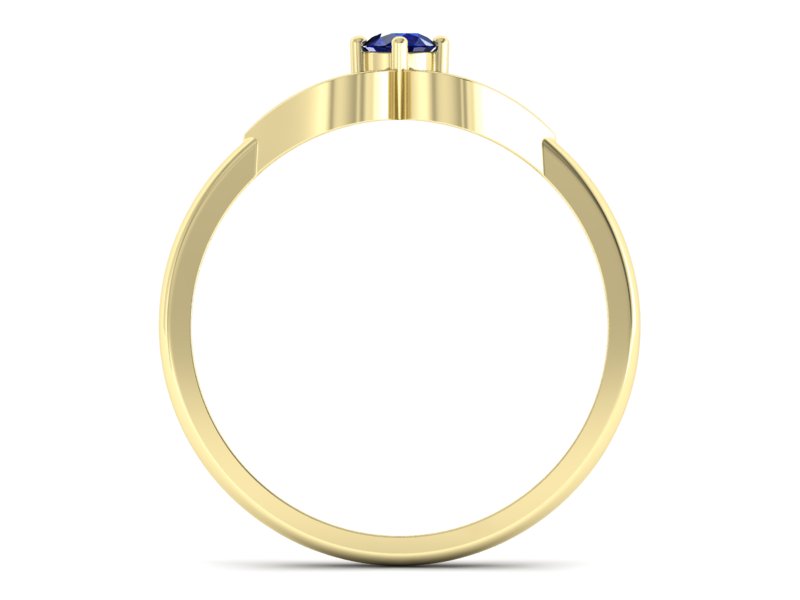 Złoty pierścionek z szafirem żółte złoto - p16142zsz — zdjęcie 2