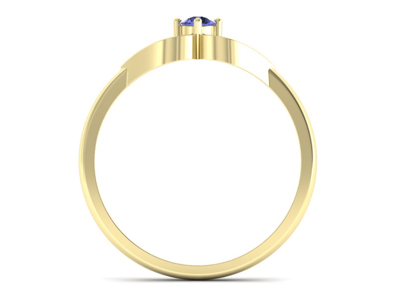 Złoty pierścionek z tanzanitem żółte złoto - p16142zt — zdjęcie 2