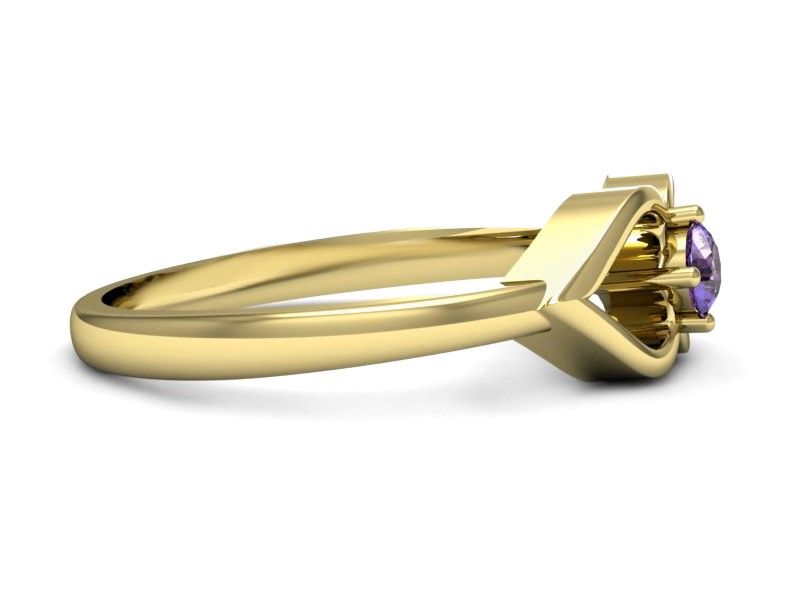 Złoty Pierścionek z tanzanitem żółte złoto proba 585 - p16142zt - 2