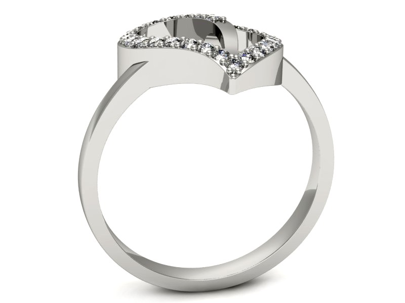 Złoty pierścionek z brylantami białe złoto - p16143b — zdjęcie 3