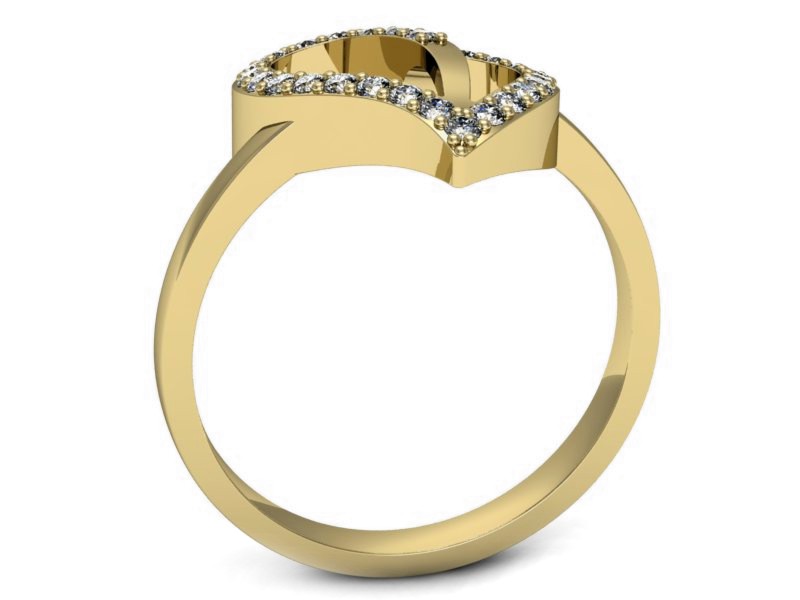 Złoty pierścionek z brylantami żółte złoto - p16143z — zdjęcie 3