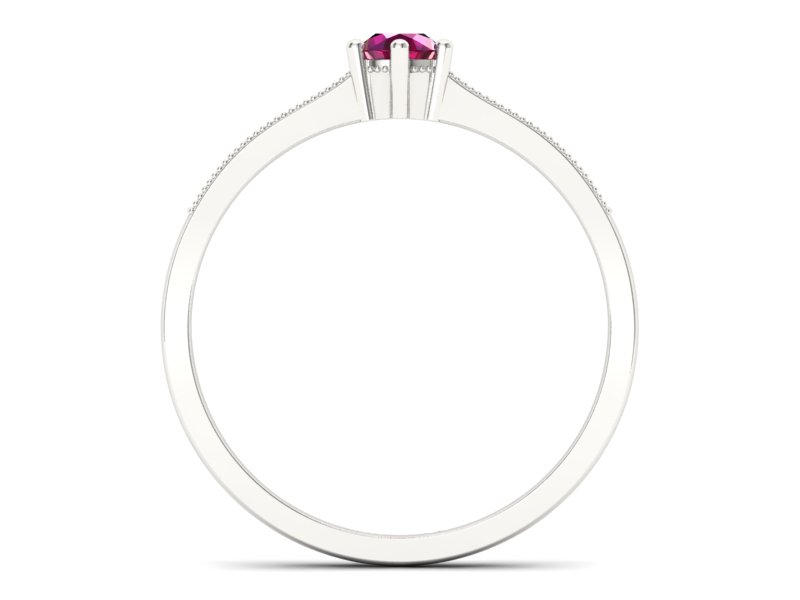 Pierścionek z rubinem i brylantami białe złoto - p16144br — zdjęcie 2