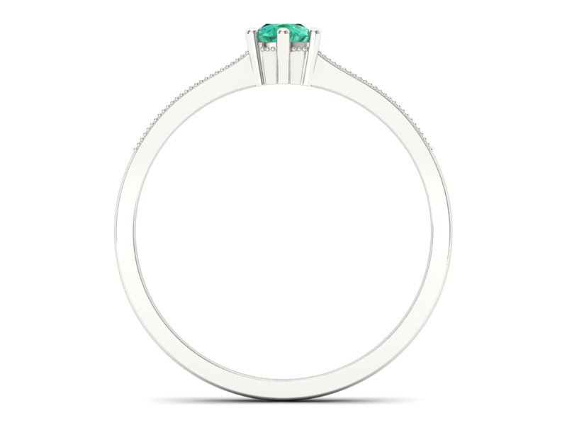 Złoty pierścionek ze szmaragdem i brylantami - p16144bsm — zdjęcie 2