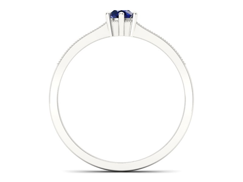 Pierścionek z szafirem i brylantami białe złoto - p16144bsz — zdjęcie 2