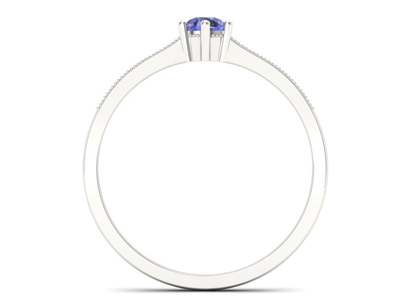 Pierścionek z tanzanitem białe złoto z brylantami - p16144bt — zdjęcie 2