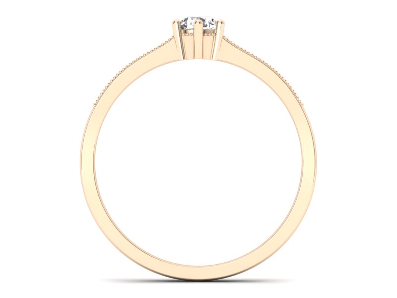 Złoty pierścionek z brylantami różowe złoto - p16144c — zdjęcie 2