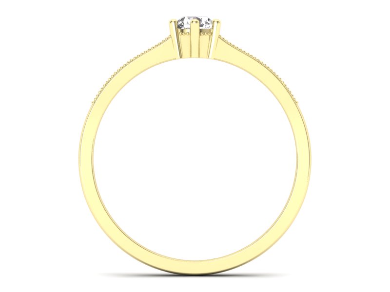 Pierścionek zaręczynowy z brylantami żółte złoto - p16144z — zdjęcie 2