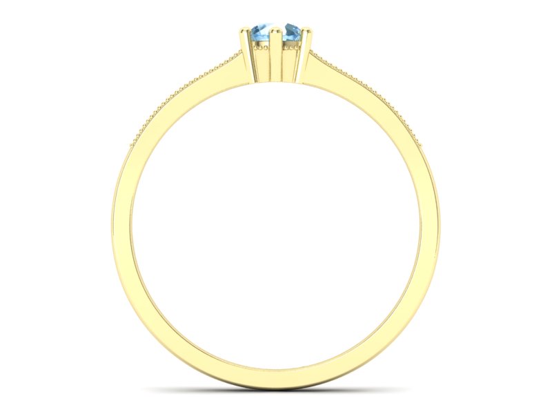 Pierścionek z topazem i brylantami żółte złoto - p16144za — zdjęcie 2