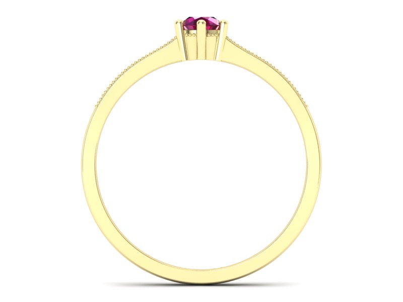 Pierścionek z rubinem i brylantami żółte złoto - p16144zr — zdjęcie 2