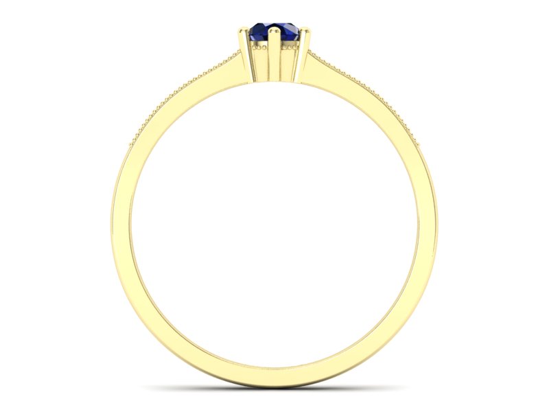 Złoty pierścionek z szafirem i diamentami - p16144zsz — zdjęcie 2