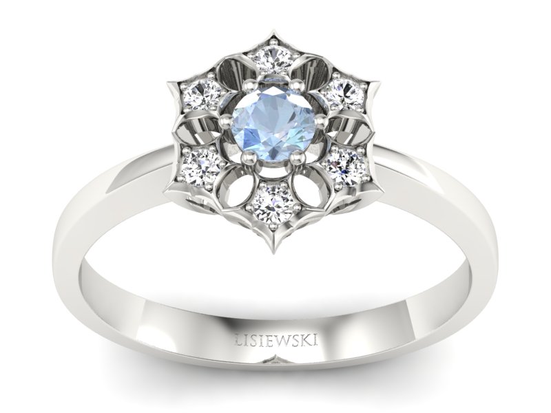 Pierścionek z topazem i brylantami - p16145ba