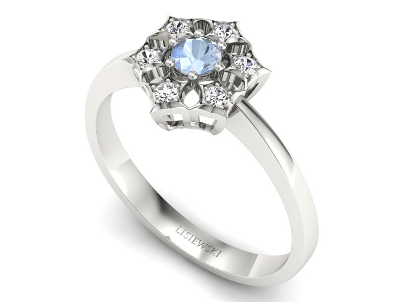 Pierścionek z topazem i brylantami - p16145ba — zdjęcie 3