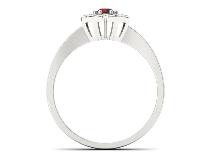 Pierścionek zaręczynowy z granatem i brylantami - p16145bgr — zdjęcie 2