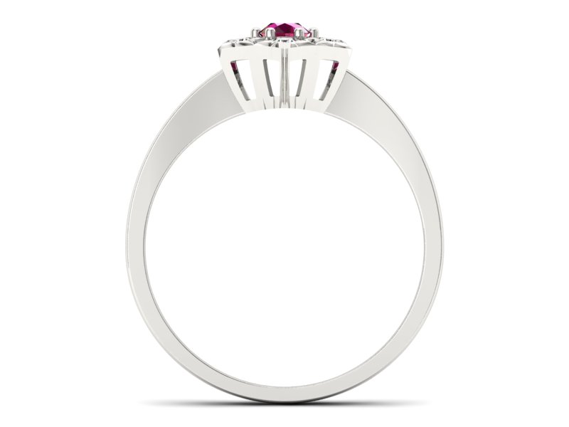 Pierścionek z rubinem i brylantami białe złoto - p16145br — zdjęcie 2