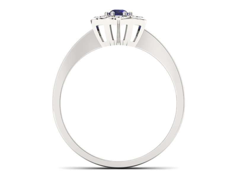 Złoty pierścionek ze spinelem i brylantami - p16145bsp — zdjęcie 2