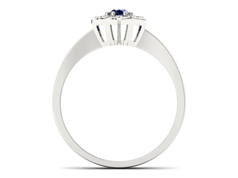 Złoty pierścionek z szafirem i brylantami - p16145bsz — zdjęcie 2