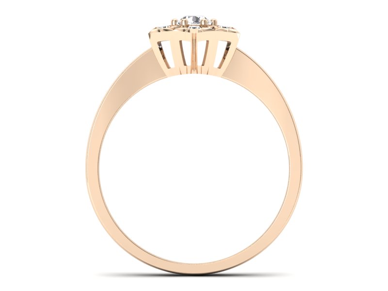 Złoty pierścionek z brylantem z różowego złota - p16145c_P_I — zdjęcie 2