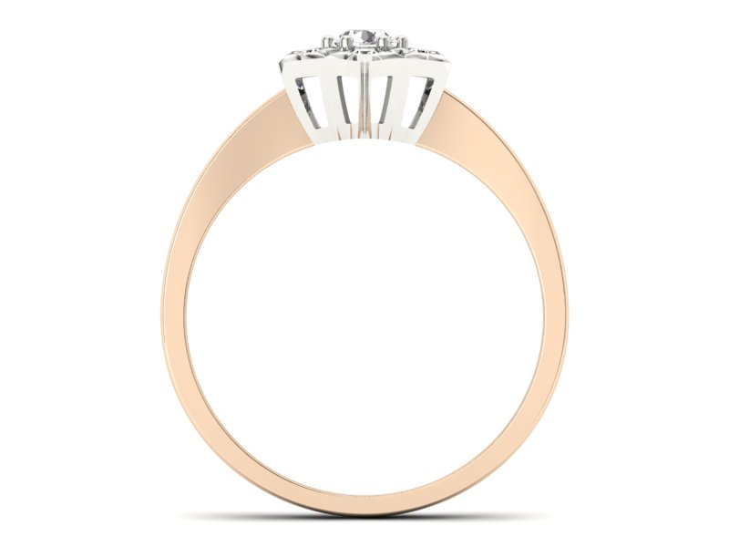 Pierścionek z brylantami różowe i białe złoto - p16145cb — zdjęcie 2