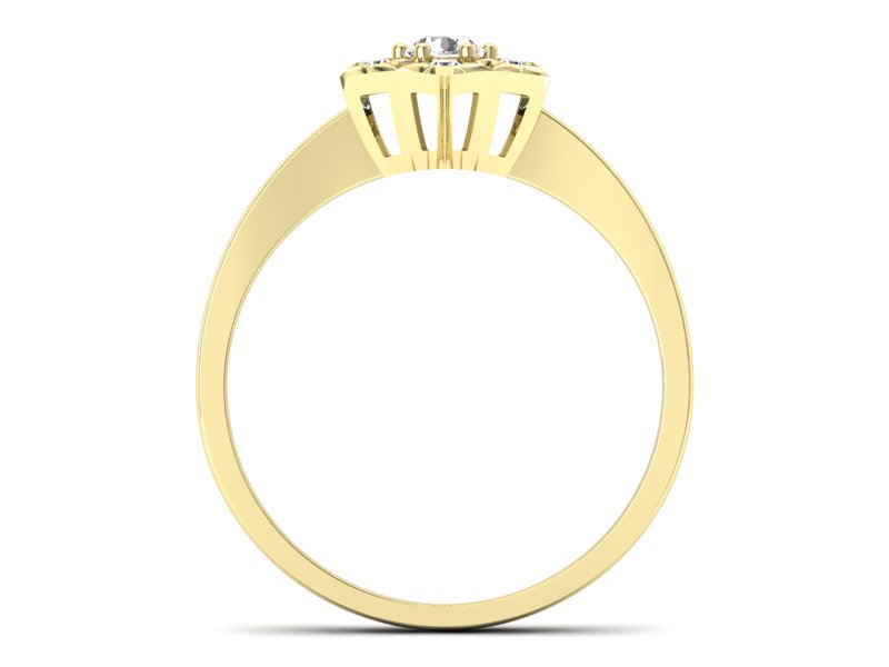 Złoty pierścionek z brylantami żółte złoto - p16145z — zdjęcie 2