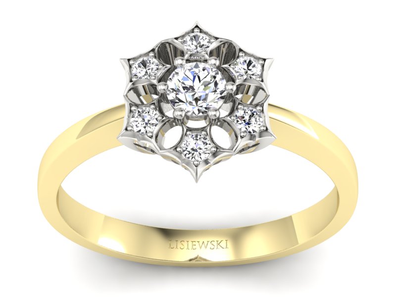 Pierścionek zaręczynowy z brylantami - p16145zb