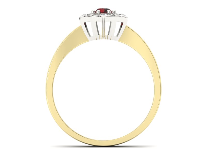 Pierścionek z granatem i brylantami - p16145zbgr — zdjęcie 2