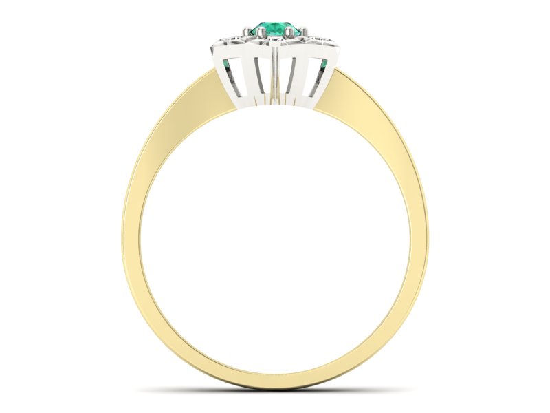 Pierścionek ze szmaragdem i diamentem - p16145zbsm — zdjęcie 2