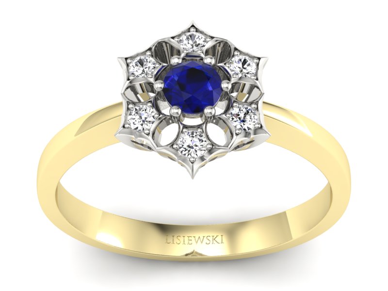 Pierścionek ze spinelem i brylantami - p16145zbsp