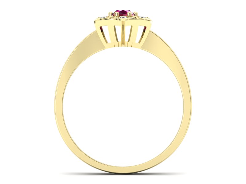 Pierścionek z rubinem i brylantami - p16145zr — zdjęcie 2